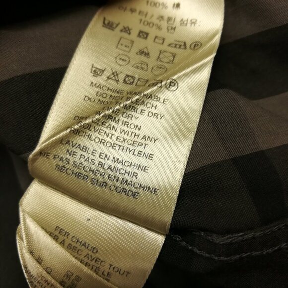 Burberry London Shirt Nova Check Plaid LS Button Up Gray Mens Small Tailored Fit - Picture 7 of 13